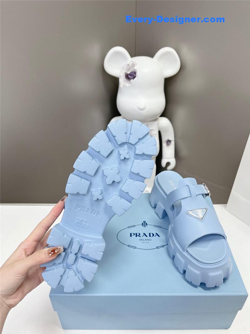 Pra*a zigzag roman braid platform rubber sandals