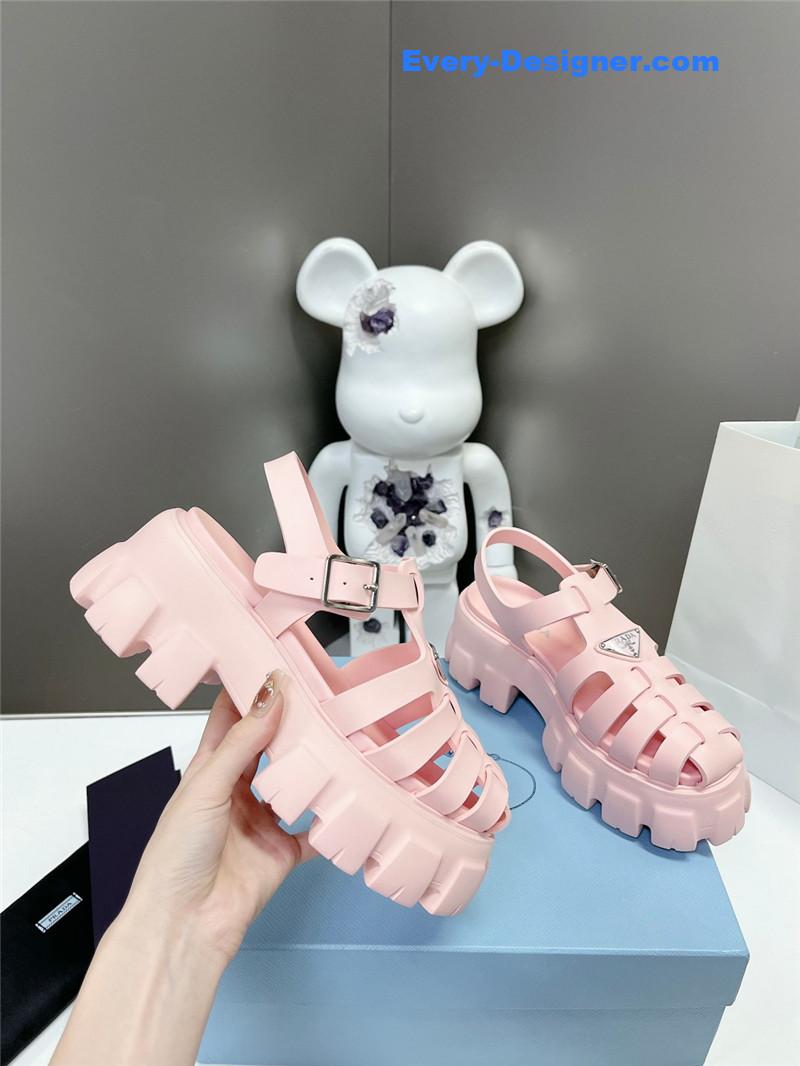 Pra*a zigzag roman braid platform rubber sandals