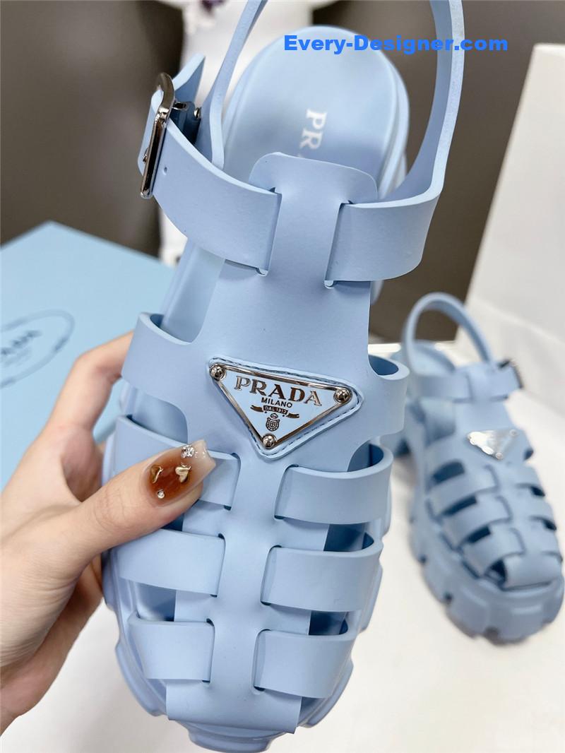 Pra*a zigzag roman braid platform rubber sandals