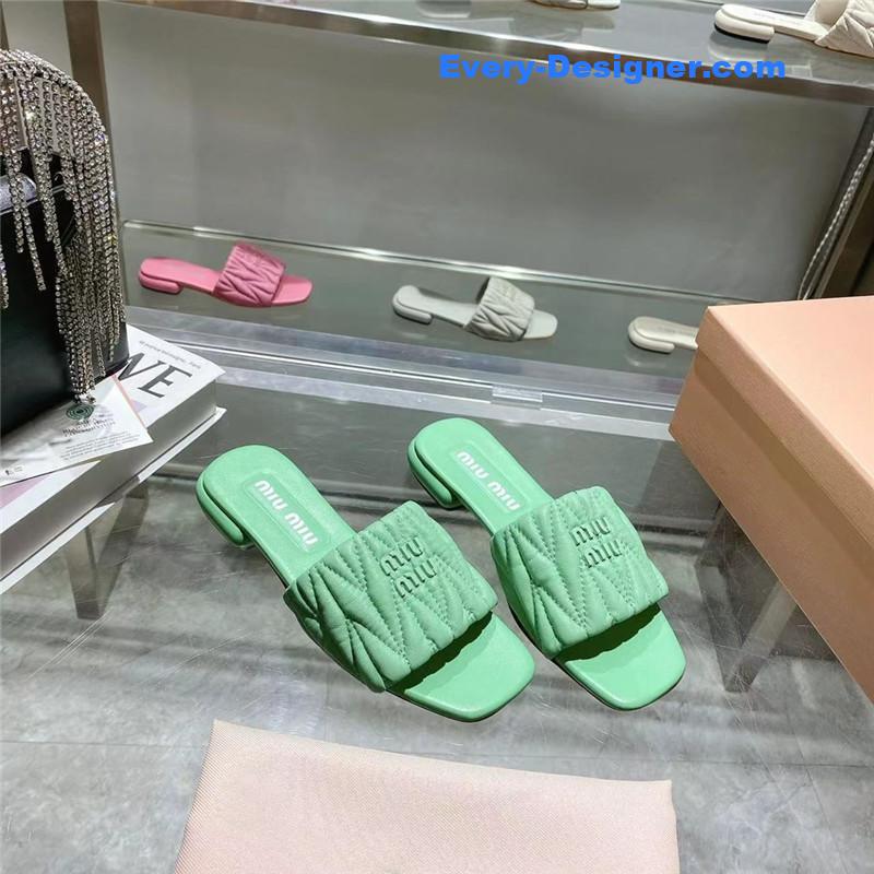 M1um1u flat lambskin sandal slippers