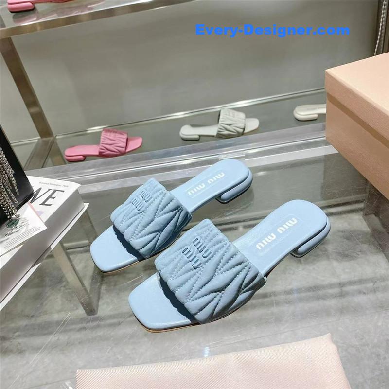 M1um1u flat lambskin sandal slippers