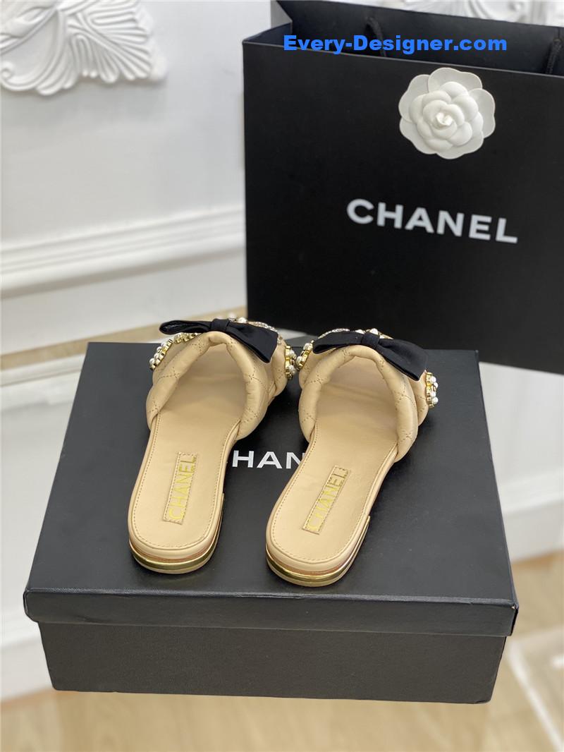 CC new bowknot flower buckle slippers