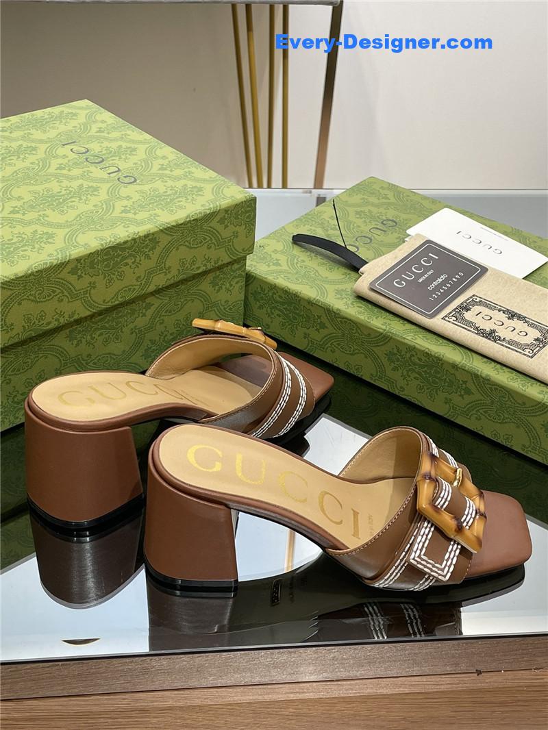 Gvc*1 chunky heel bamboo buckle sandals