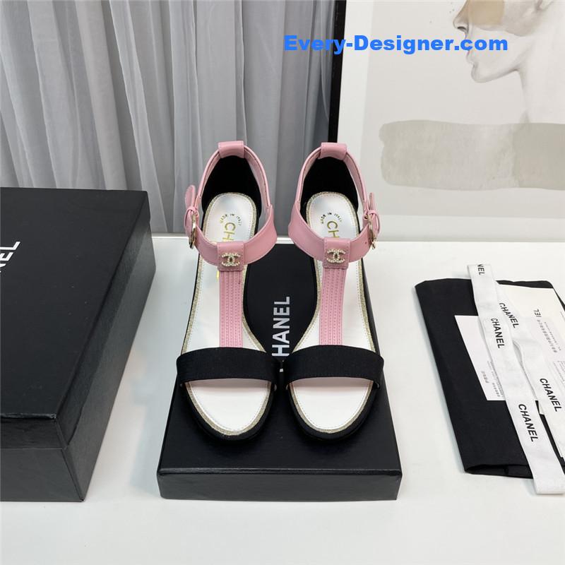 Ch**el t-strap high-heeled sandals