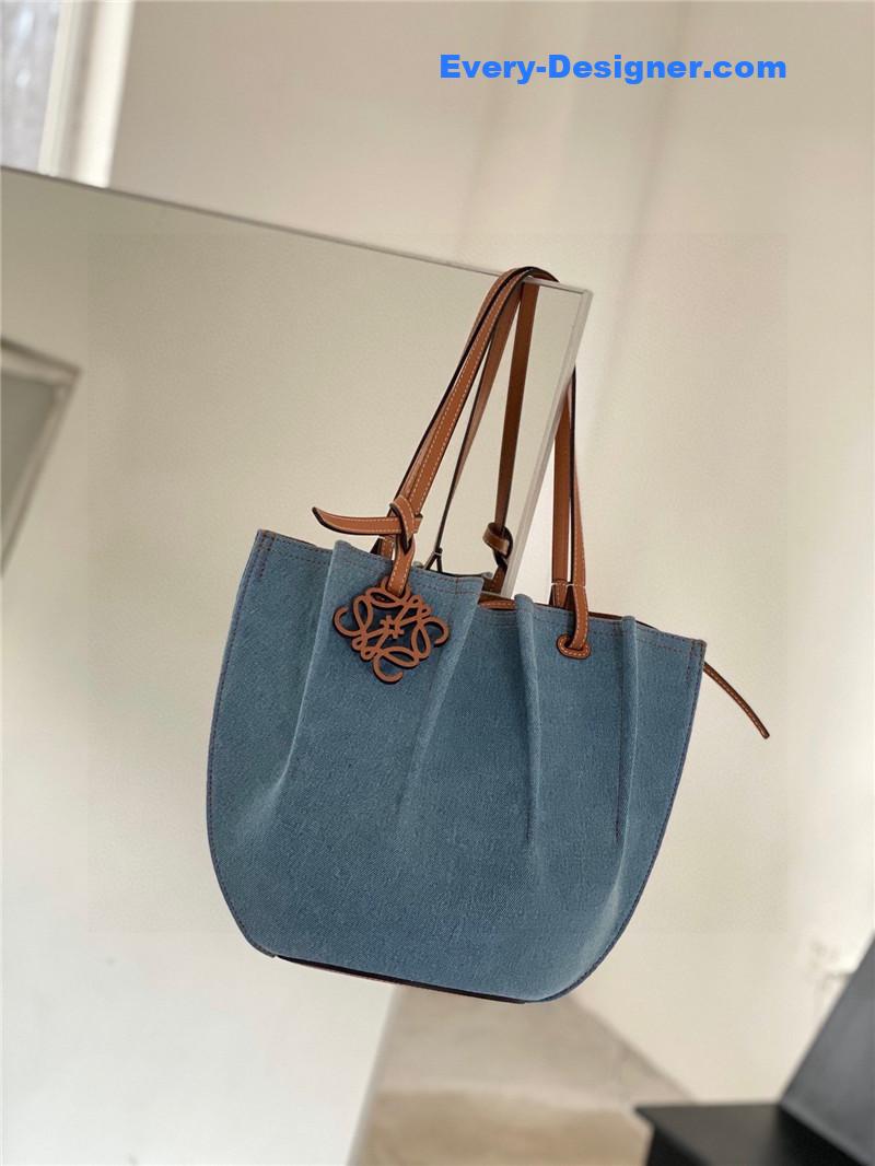 L0ew* denim shell bag