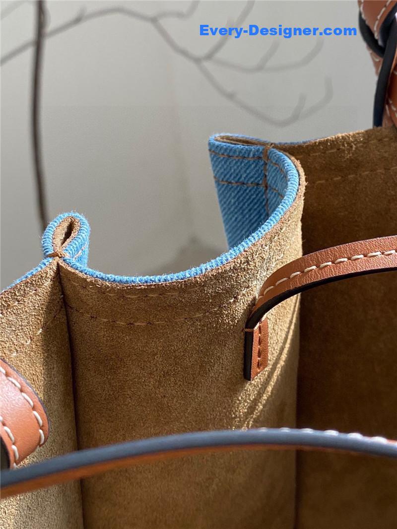 L0ew* denim shell bag
