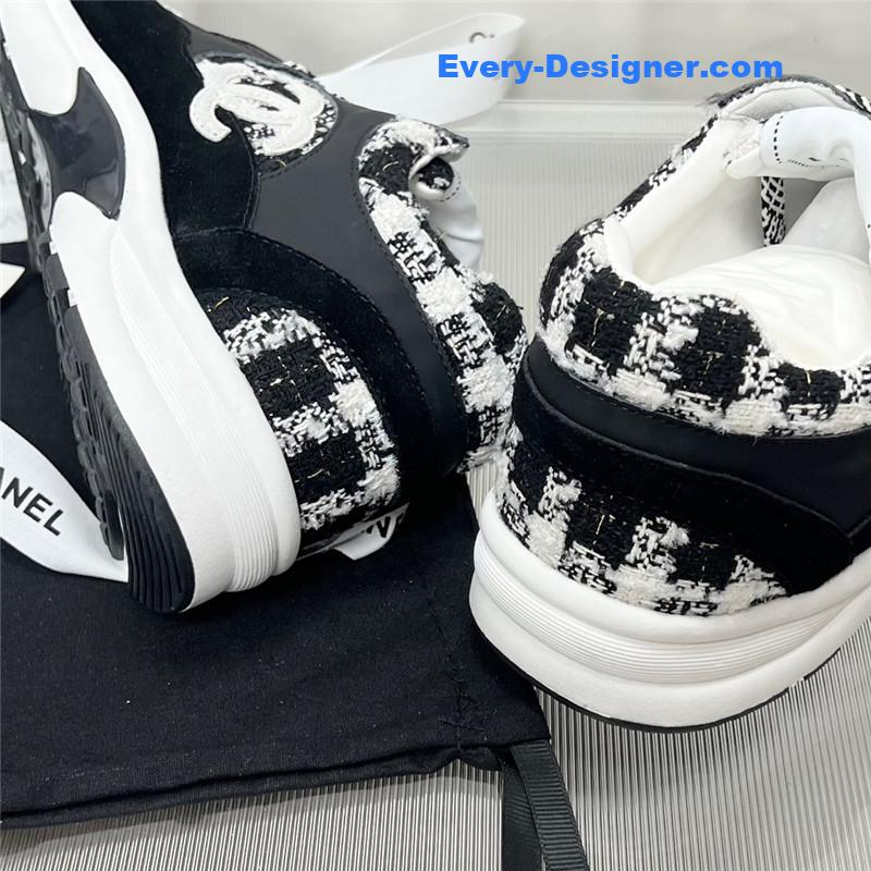 Ch**el plaid wool mosaic sneakers
