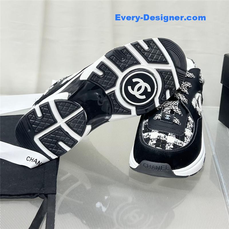 Ch**el plaid wool mosaic sneakers