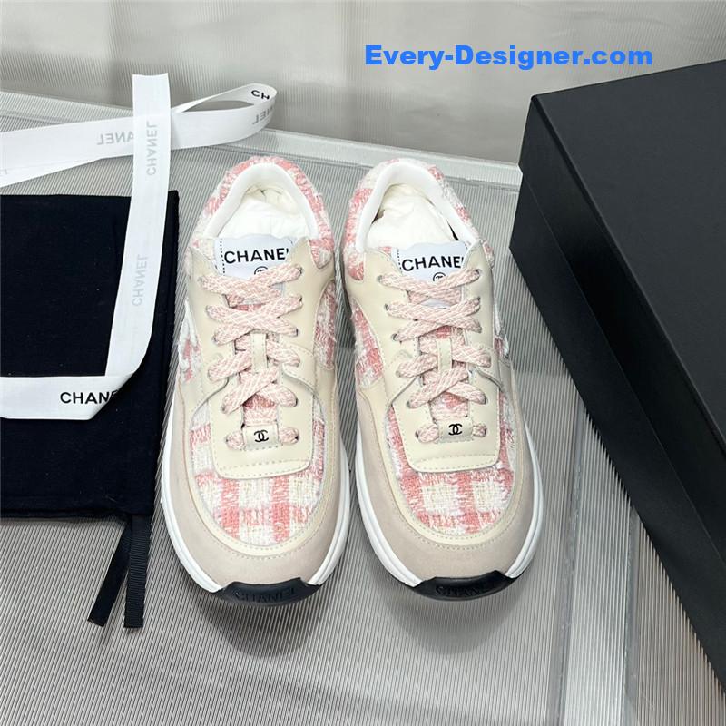 Ch**el plaid wool mosaic sneakers
