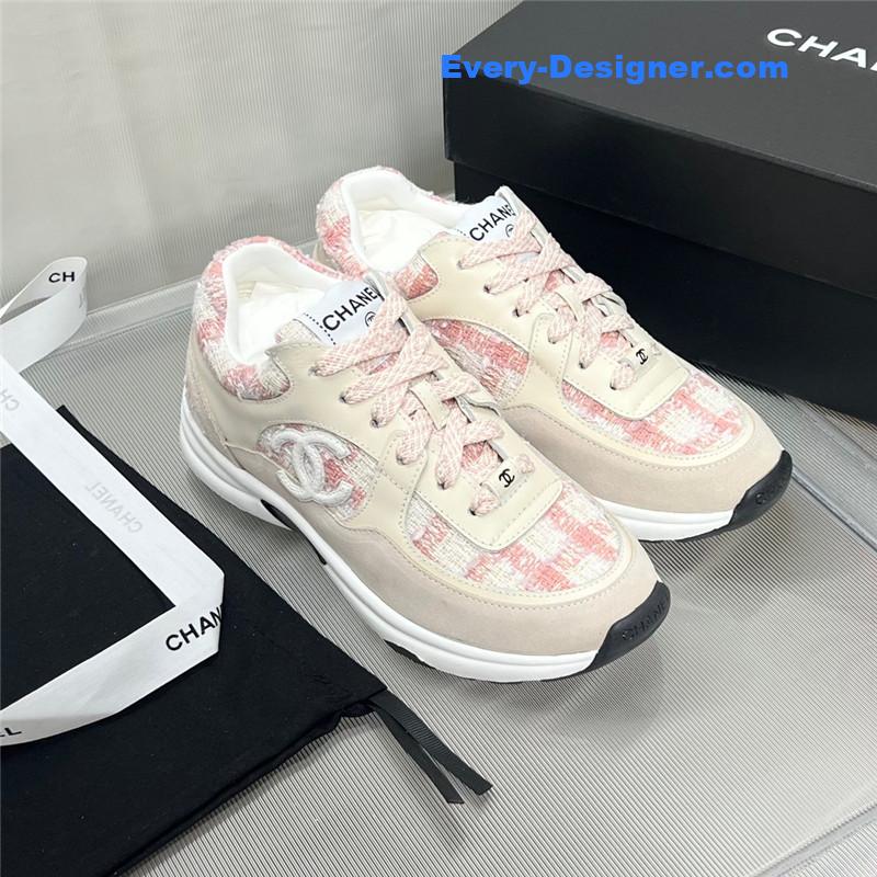 Ch**el plaid wool mosaic sneakers