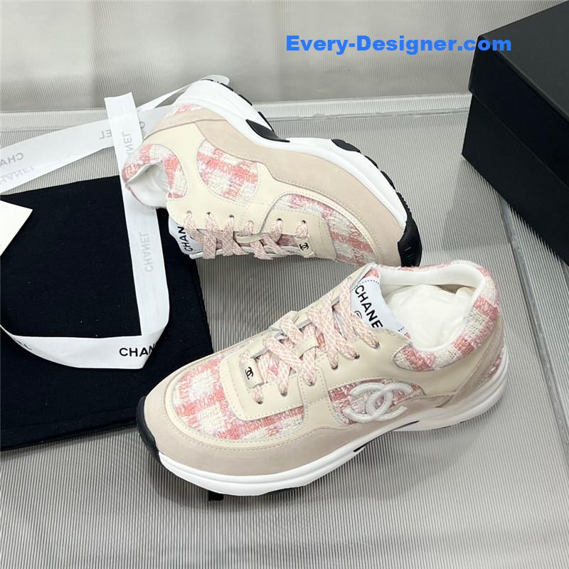 Ch**el plaid wool mosaic sneakers