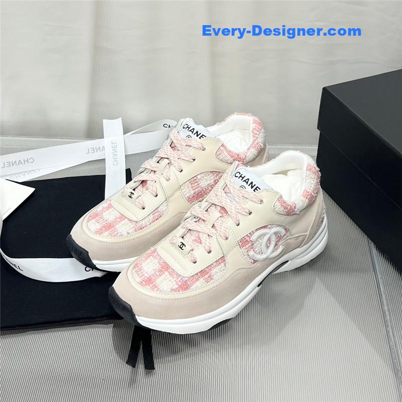 Ch**el plaid wool mosaic sneakers