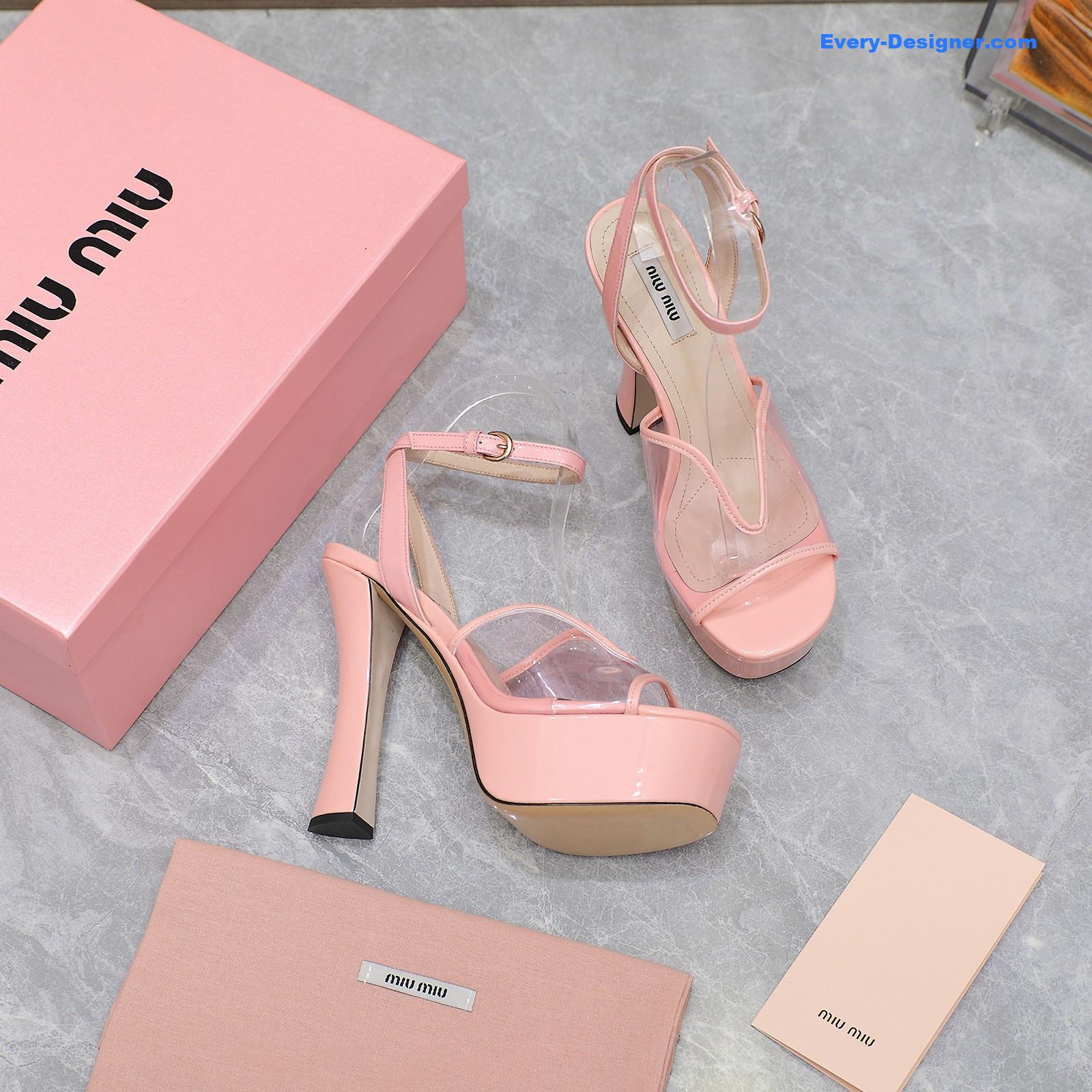 M1um1u transparent film high heels