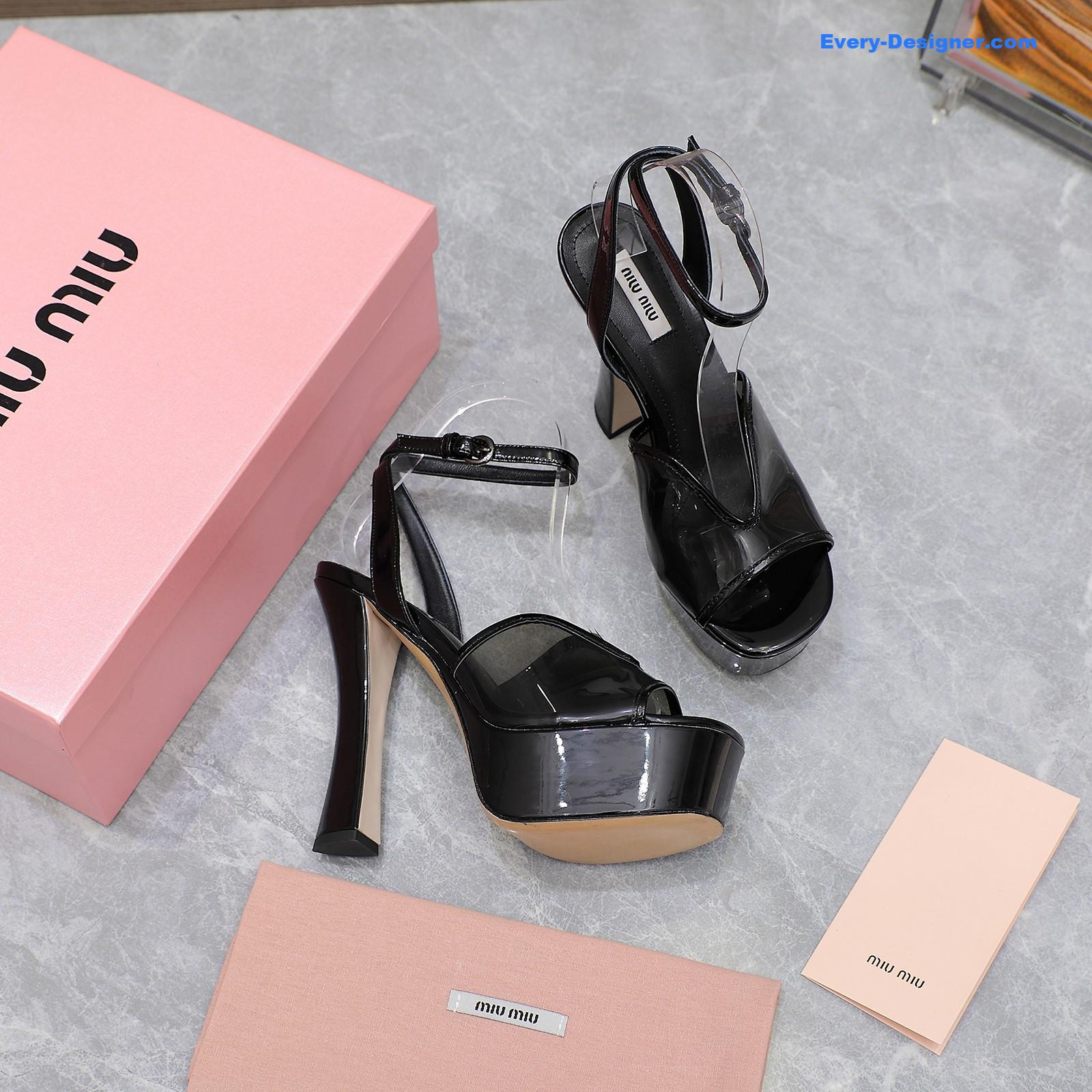 M1um1u transparent film high heels