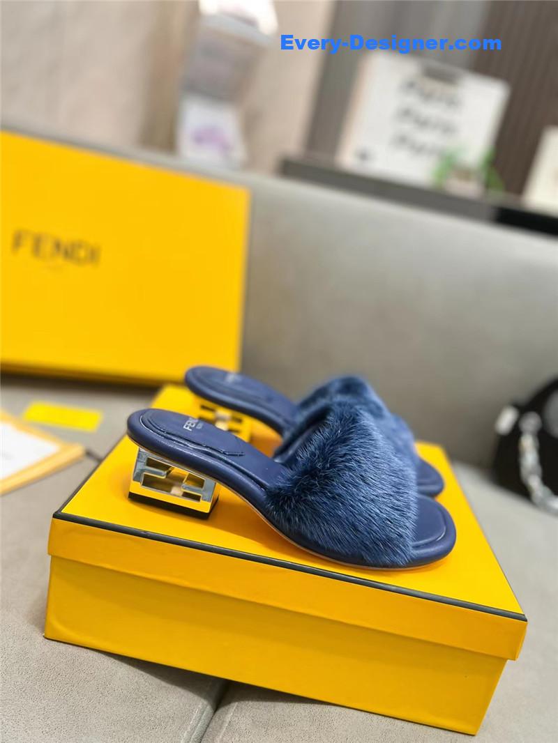 F**di new mink fur slippers