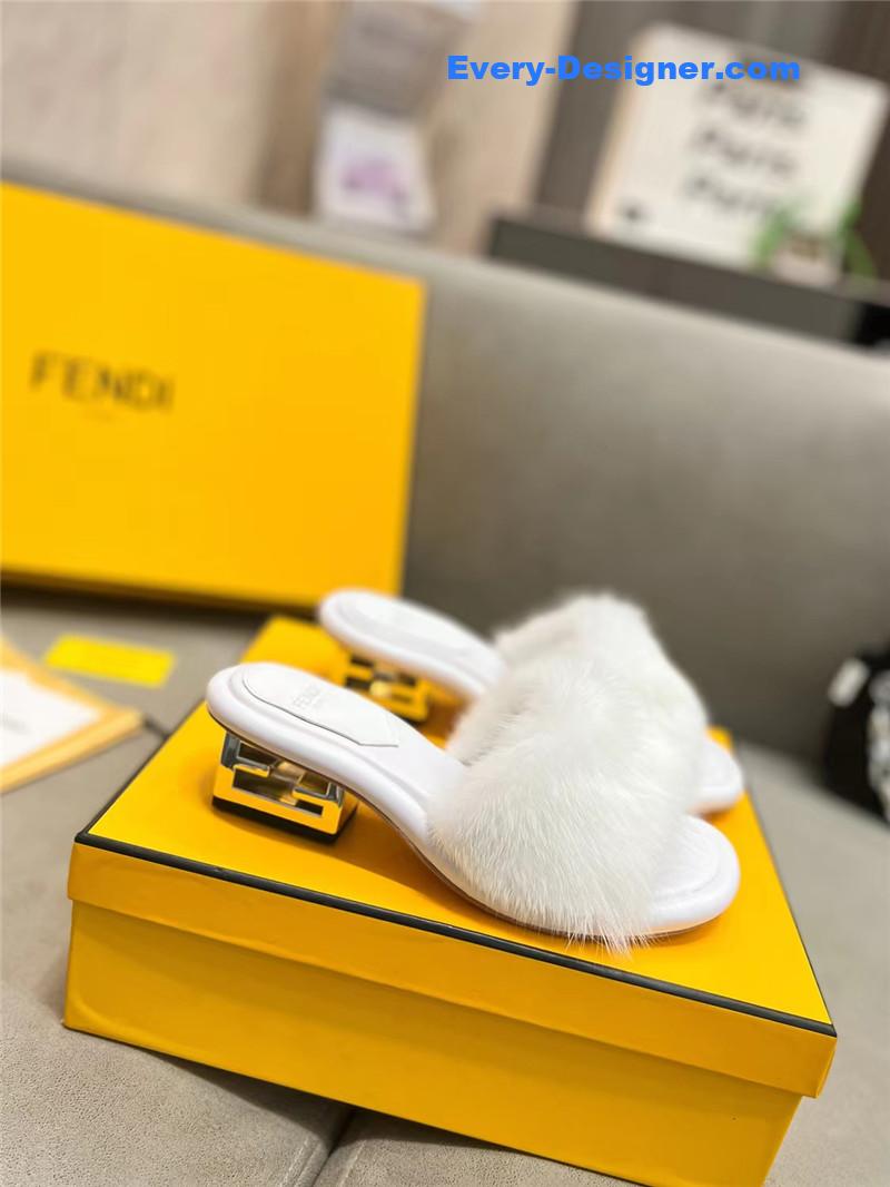 F**di new mink fur slippers
