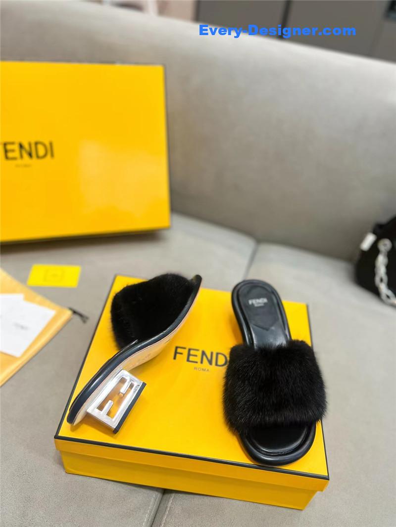F**di new mink fur slippers