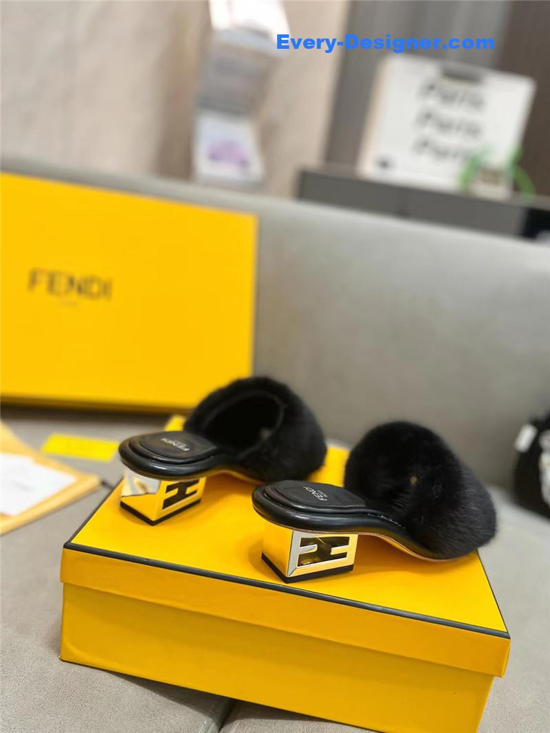 F**di new mink fur slippers