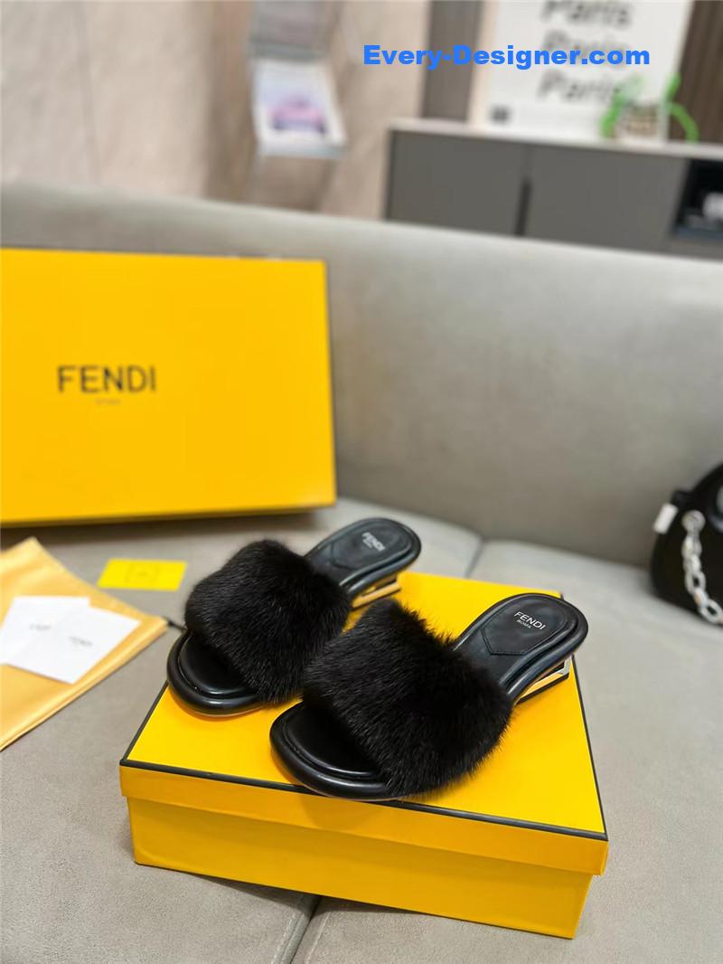 F**di new mink fur slippers