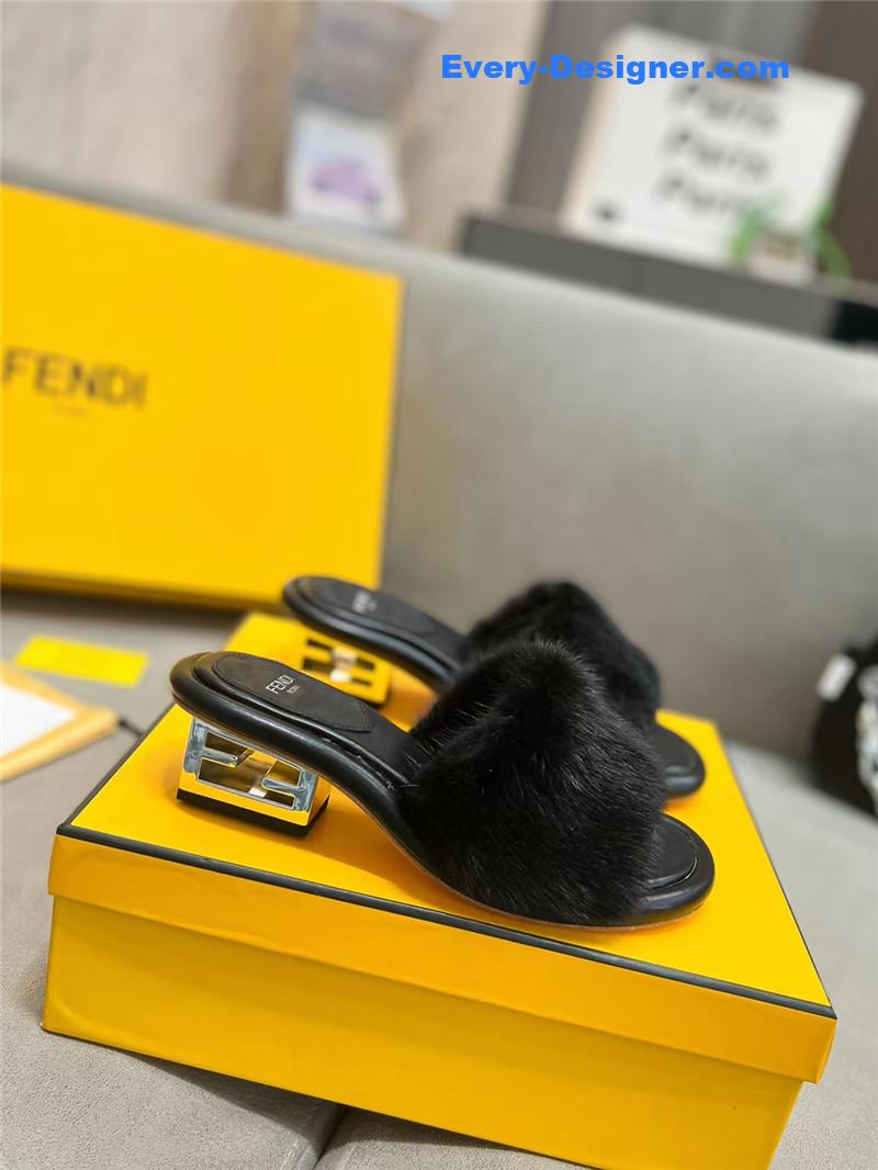 F**di new mink fur slippers