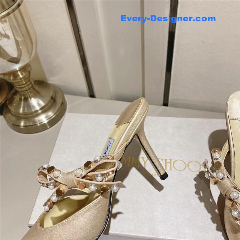 J1m*y Ch00 bow high heel sandals slippers