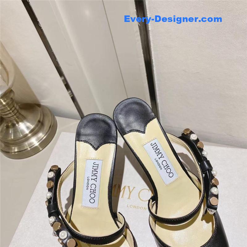 J1m*y Ch00 bow high heel sandals slippers