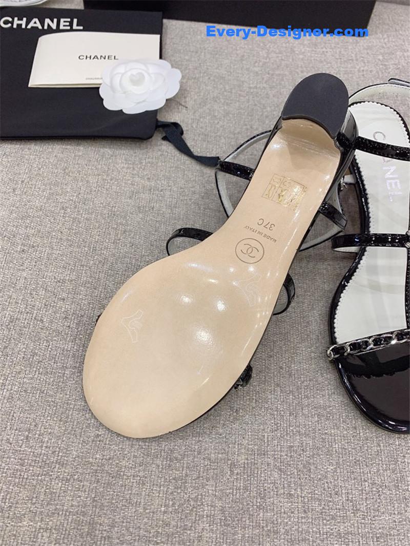 CC new chain chunky heel sandals