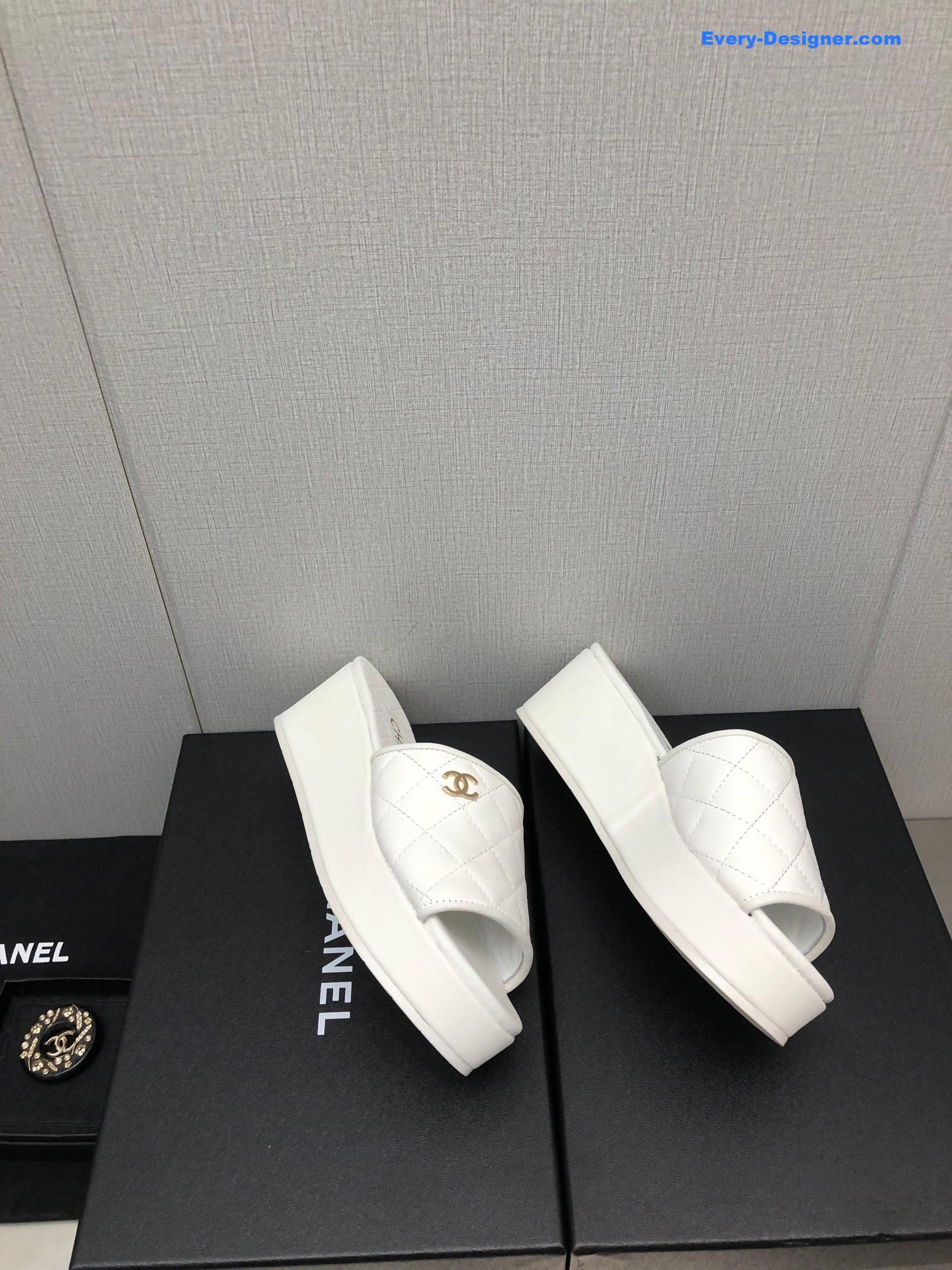 CC rubber outsole high imitation water platform slippers