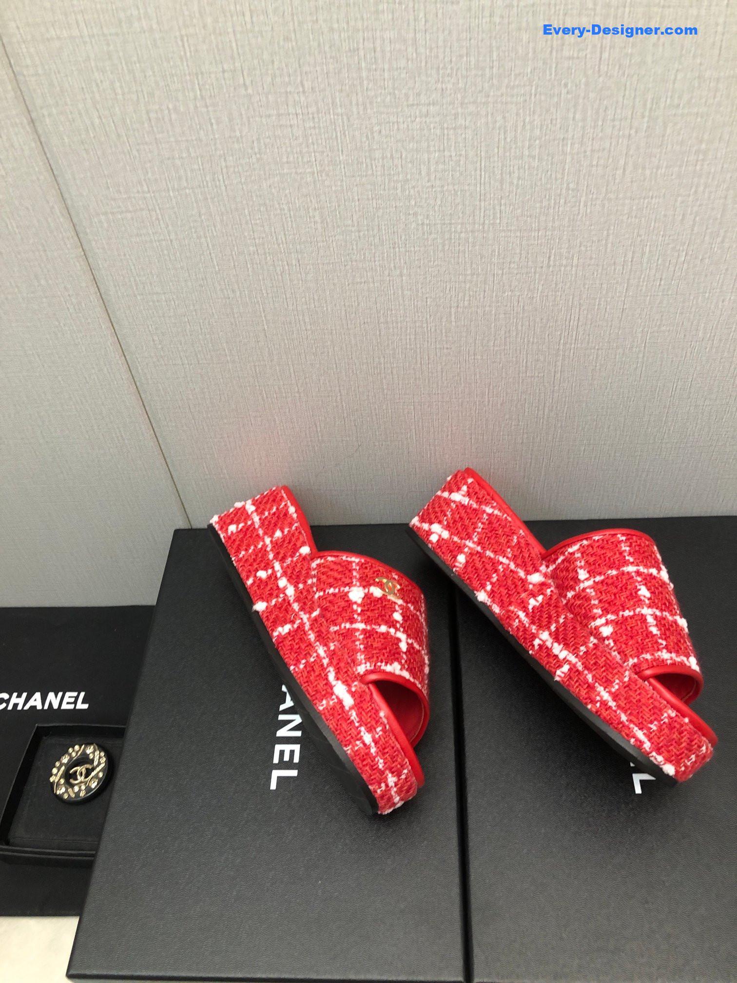 CC rubber outsole high imitation water platform slippers