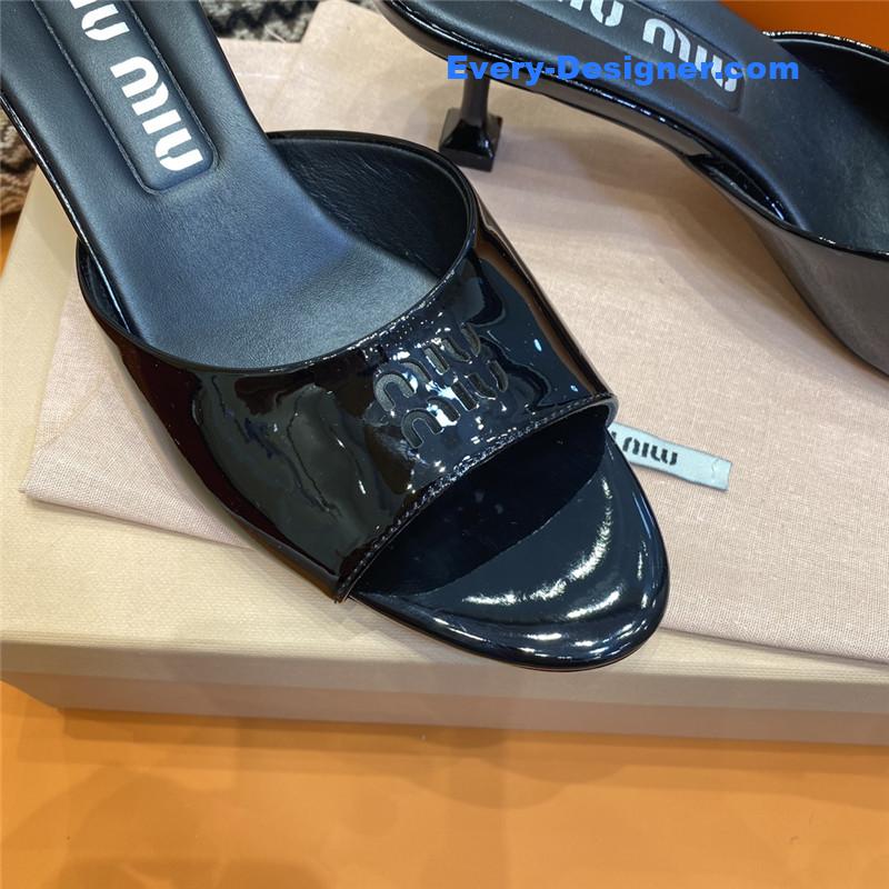 M1um1u fish mouth high heel slippers