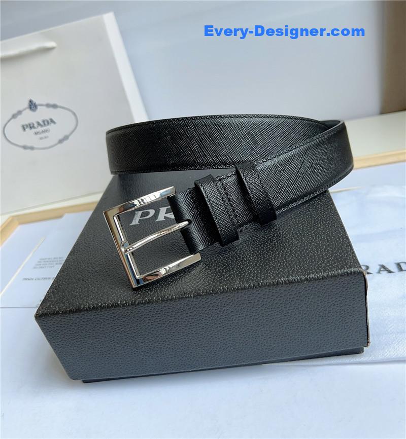 Pra*a enamelled metal triangle logo belt