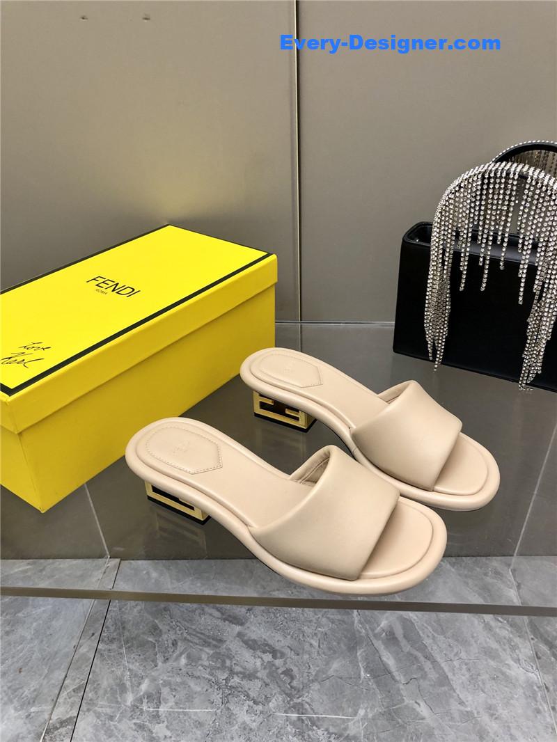 F**di ff chunky heel slippers