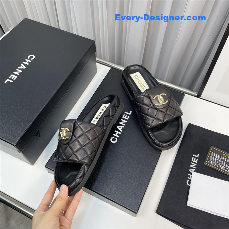 CC rhombus CC logo platform slippers