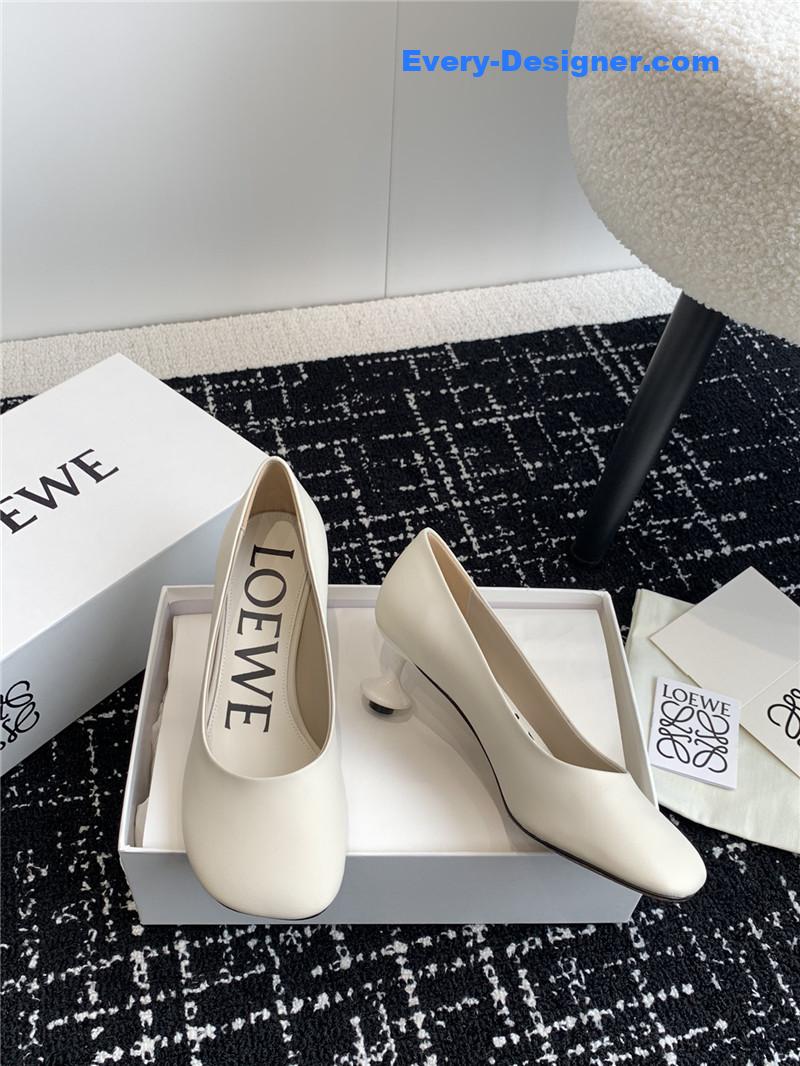 L0ew* round toe vase heel shoes