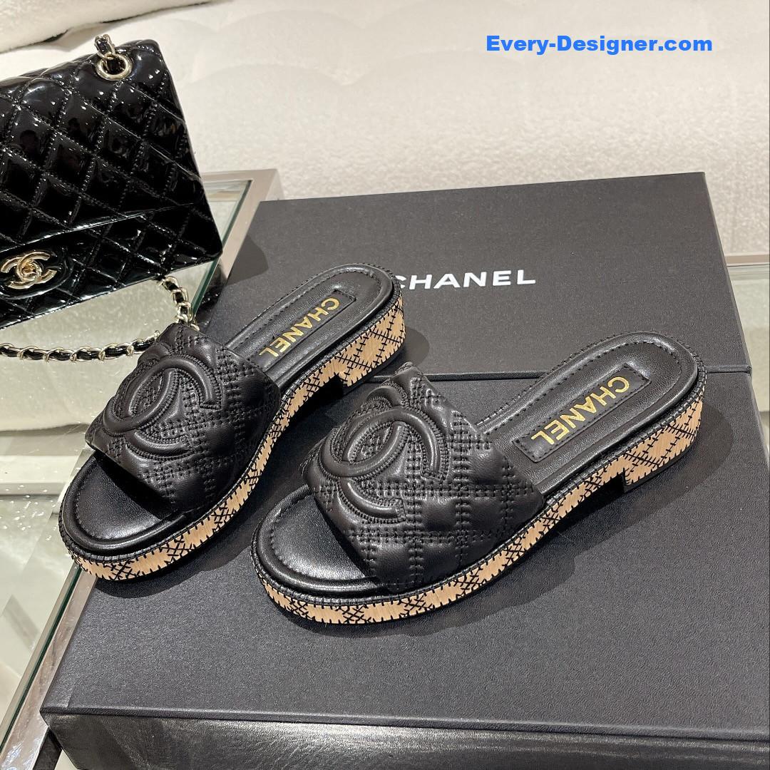 CC new wooden heel slippers
