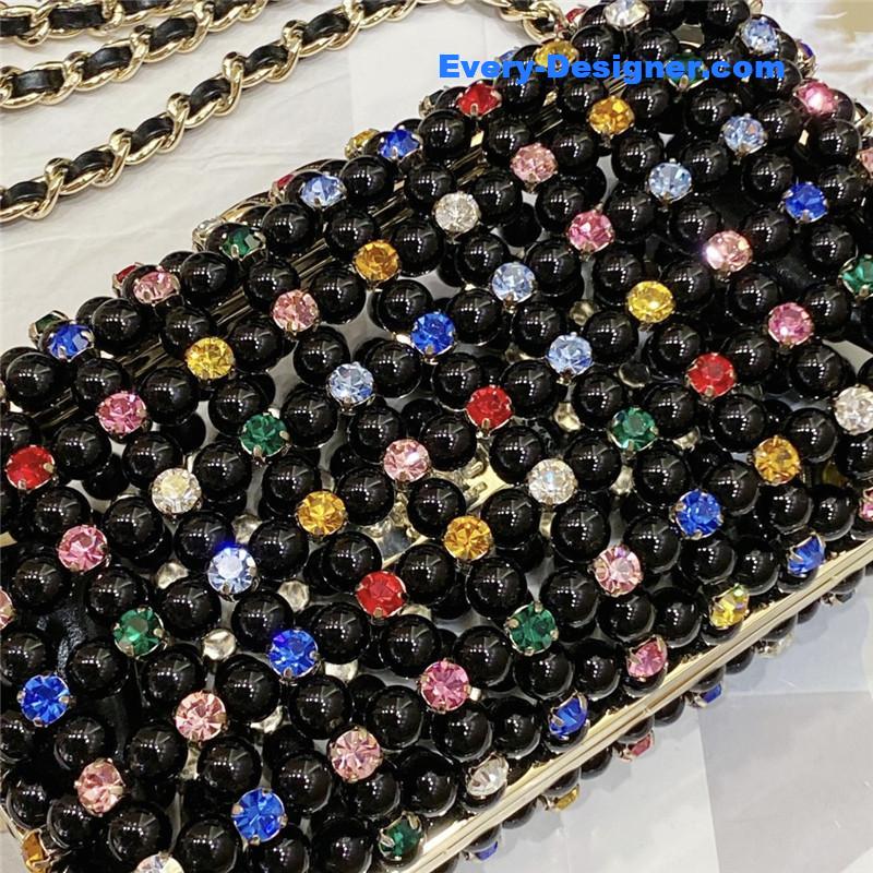 Ch**el glass pearl gem evening bag