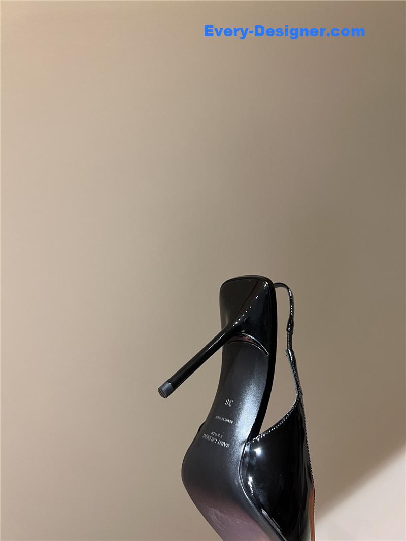 Y51 strap back elastic pointed toe high heel sandals