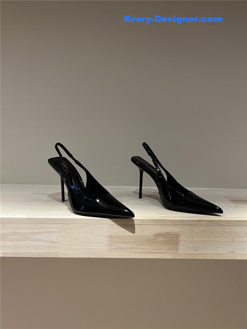 Y51 strap back elastic pointed toe high heel sandals