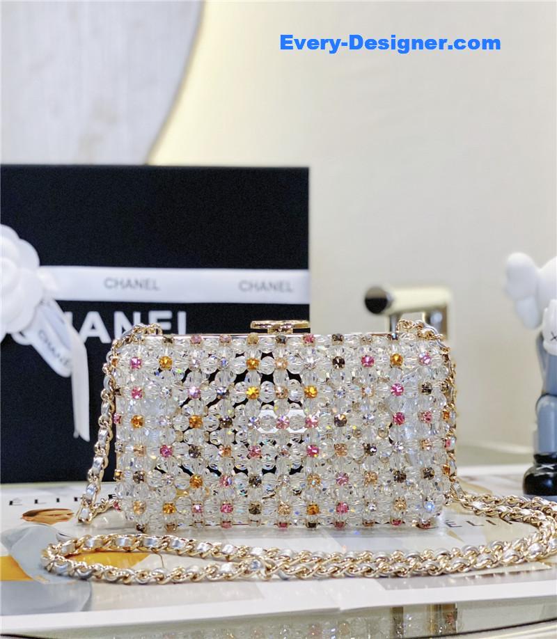 Ch**el glass pearl gem evening bag