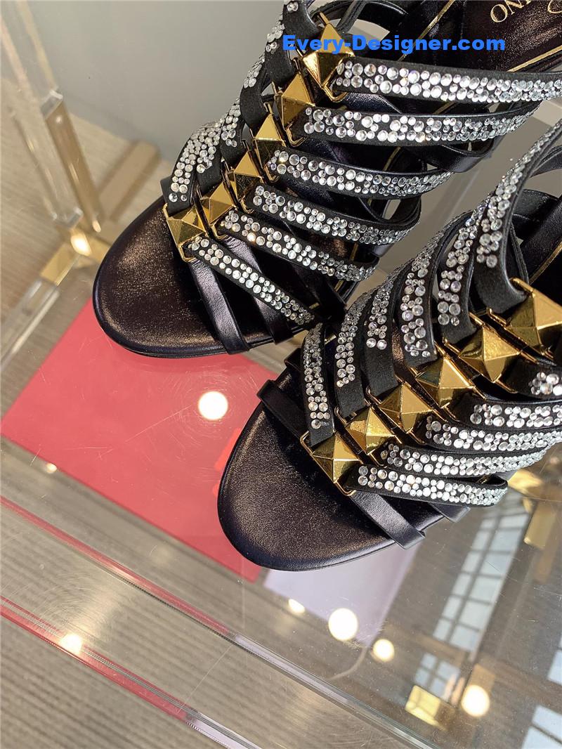 Va1e*ntin0 rhinestone high heel slippers