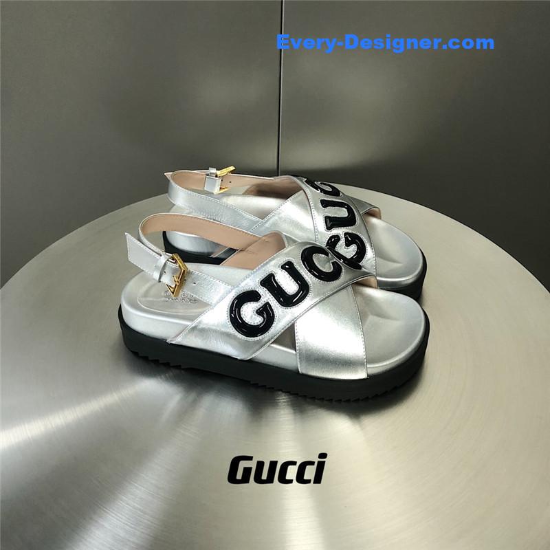 Gvc*1 letter logo platform slippers sandals