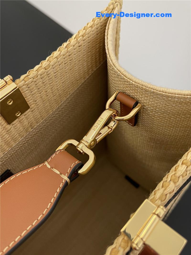 F**di sunshine straw shopping bag