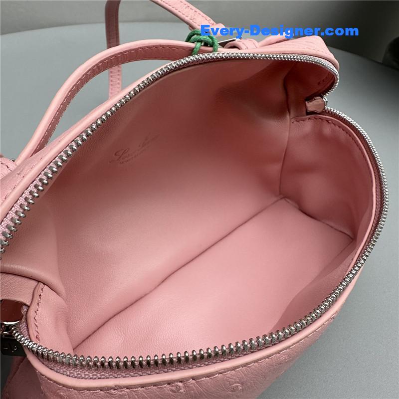 L0r0 P1ana extra pocket ostrich leather pouch