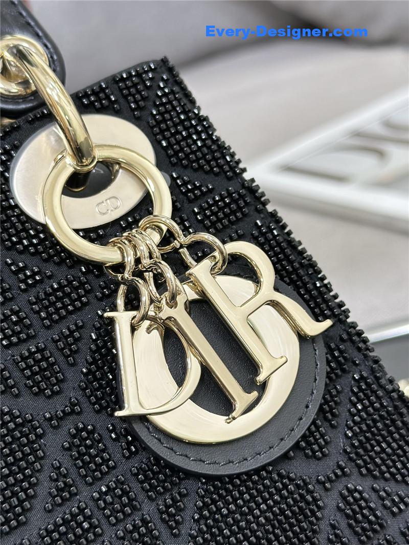 lady D10r triple embroidered beads tube bag