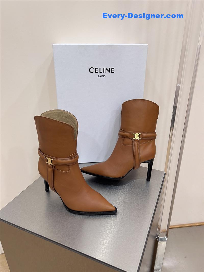 Ce1i*e leather high heel boots
