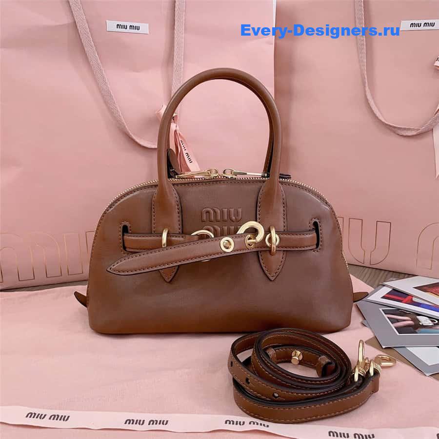 Miu Miu Aventure Nappa Leather Bag in Brown