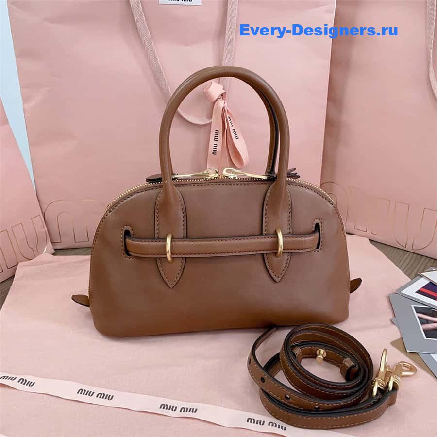 Miu Miu Aventure Nappa Leather Bag in Brown