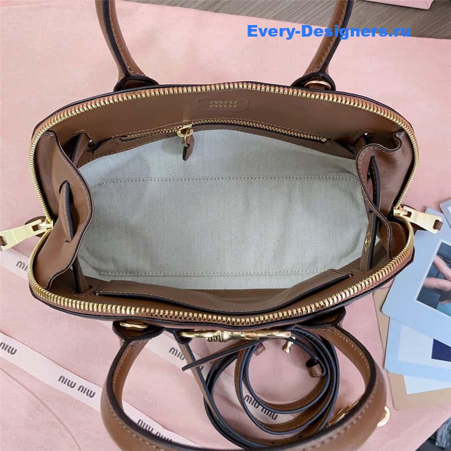 Miu Miu Aventure Nappa Leather Bag in Brown