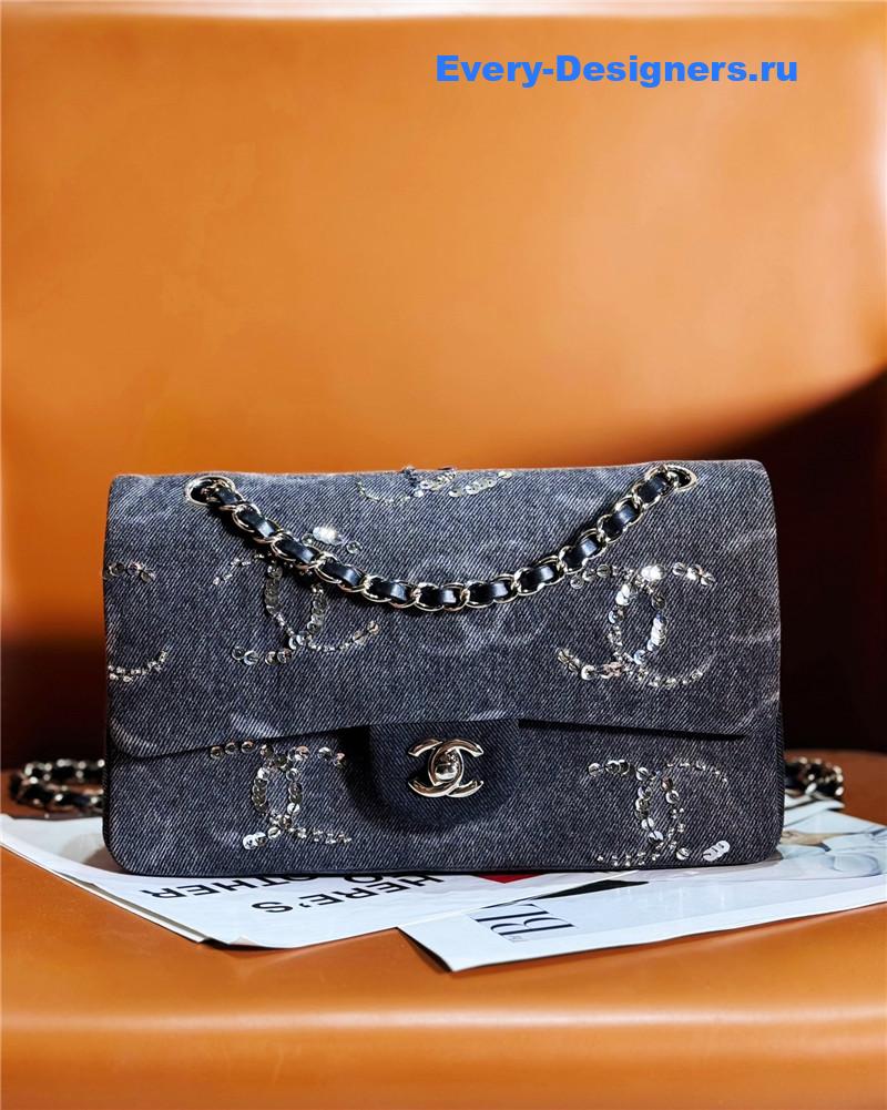 Ch**el denim beading sequins cf bag