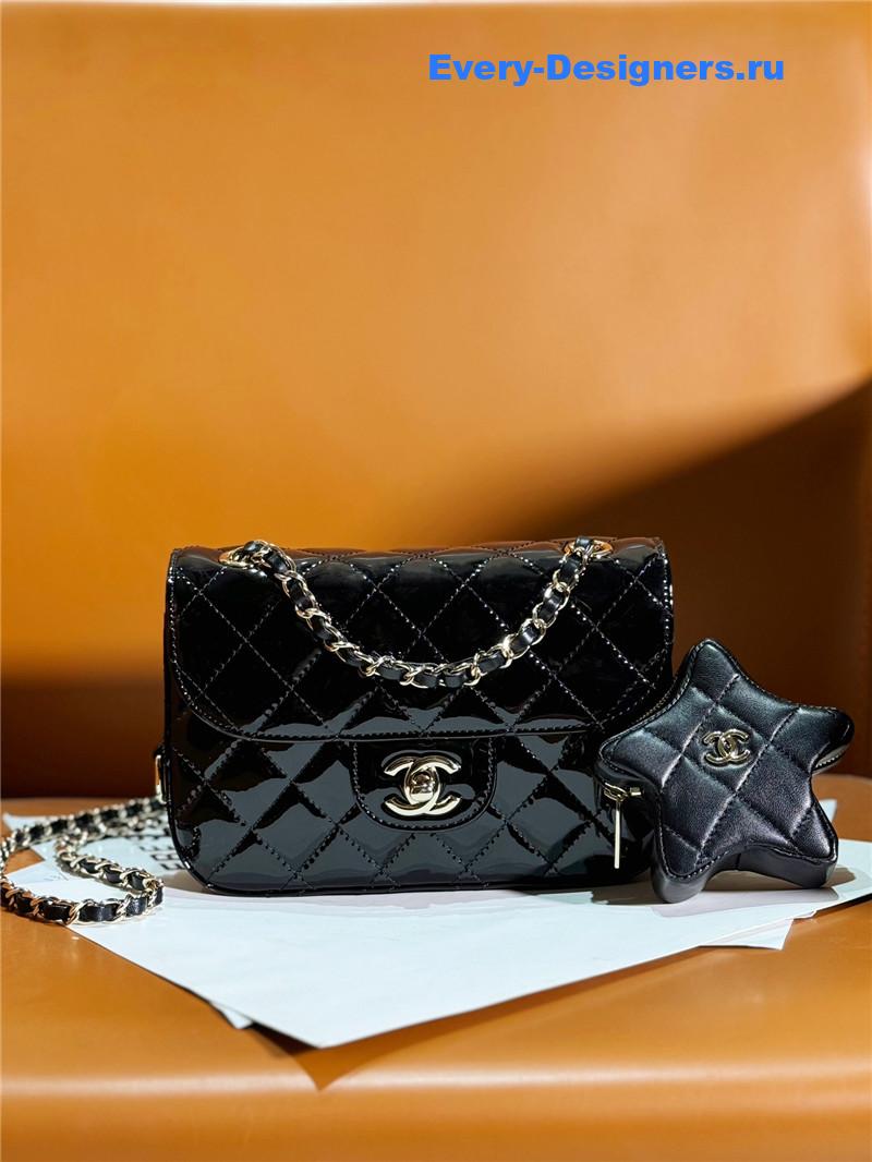 Ch**el patent leather cf star bag